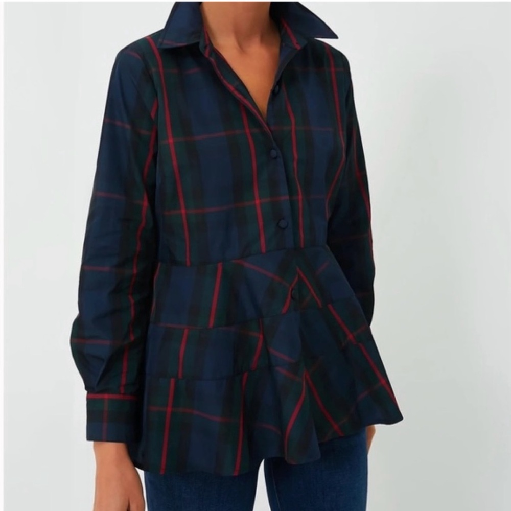 XS Pomander Place Fraser Plaid Ashlen Blouse